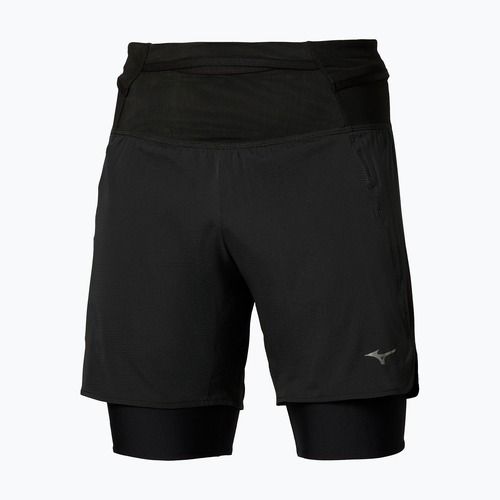 Vyriški bėgimo šortai Mizuno Trail Multipocket 2in1 black