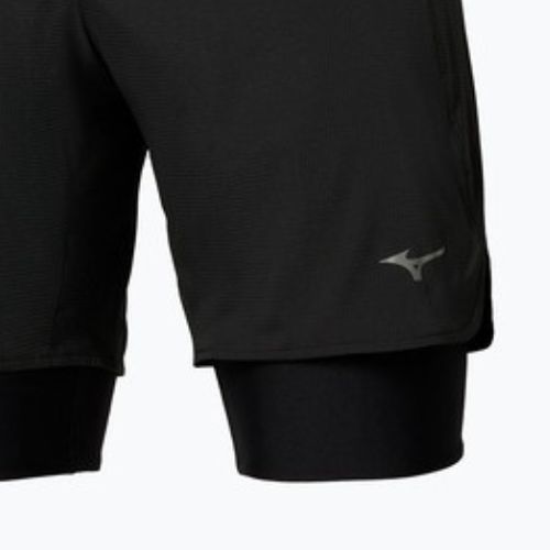 Vyriški bėgimo šortai Mizuno Trail Multipocket 2in1 black