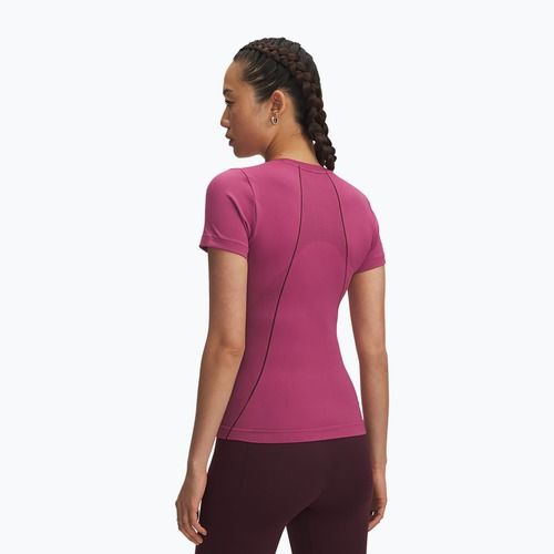 Moteriški treniruočių marškinėliai Under Armour Vanish Seamless fuchsia dusk/dark maroon/dark maroon