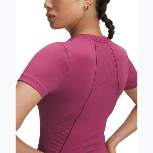 Moteriški treniruočių marškinėliai Under Armour Vanish Seamless fuchsia dusk/dark maroon/dark maroon