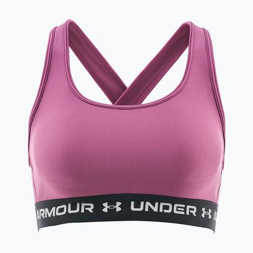 Sportinė liemenėlė Under Armour Crossback Mid fuchsia dusk/black/white