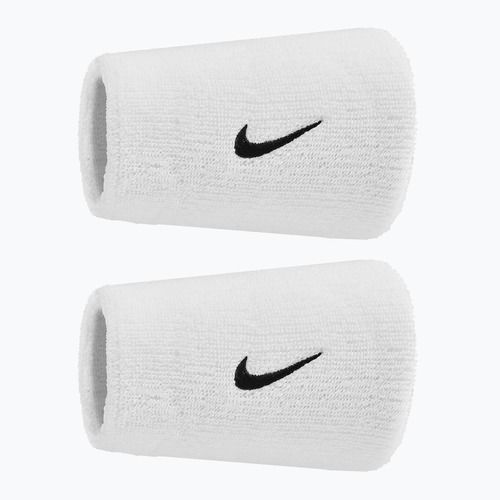 Frotinės riešo juostos Nike Swoosh Classic Doublewide Wristbands 2 vnt white/black