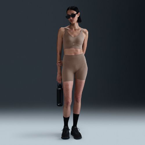 Sportinė liemenėlė Nike Alate Medium Support Longline mink brown/white