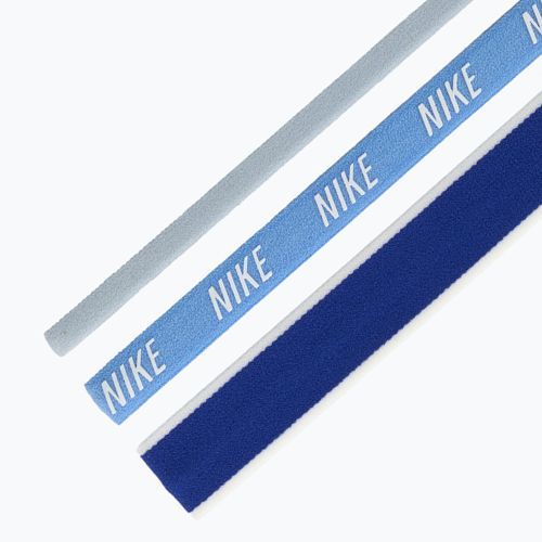 Galvos juostos Nike Mixed Width Headband 3 vnt light armory blue/university blue/white