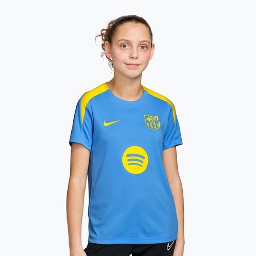 Vaikiški futbolo marškinėliai Nike FC Barcelona Strike SE Jr university blue/opti yellow