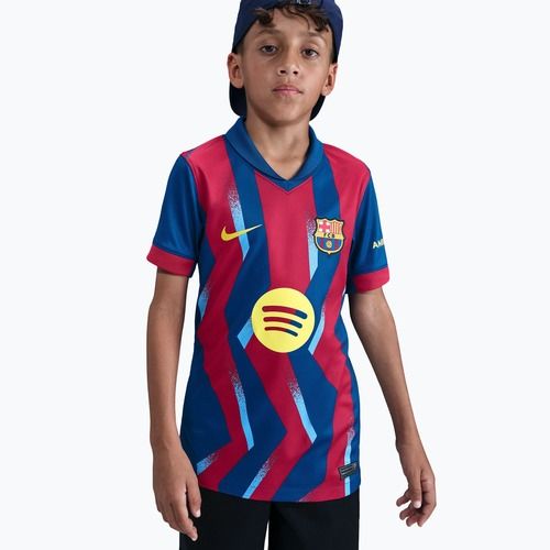 Vaikiški futbolo marškinėliai Nike FC Barcelona 2025/26 Stadium Fourth gym blue/gym blue/salsa red/opti yellow