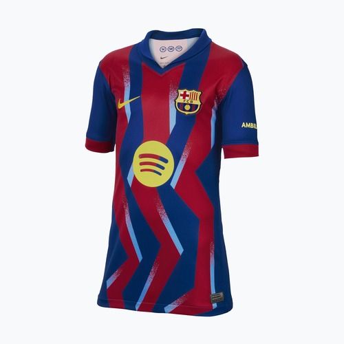 Vaikiški futbolo marškinėliai Nike FC Barcelona 2025/26 Stadium Fourth gym blue/gym blue/salsa red/opti yellow