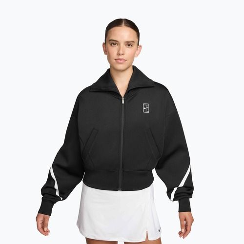 Moteriškas teniso džemperis Nike Advantage Dri-Fit FZ black/white
