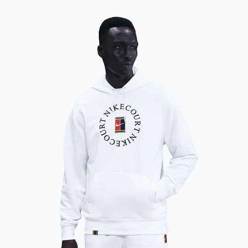 Vyriškas teniso džemperis Nike Court Dri-Fit Heritage French Terry Hoodie white/black