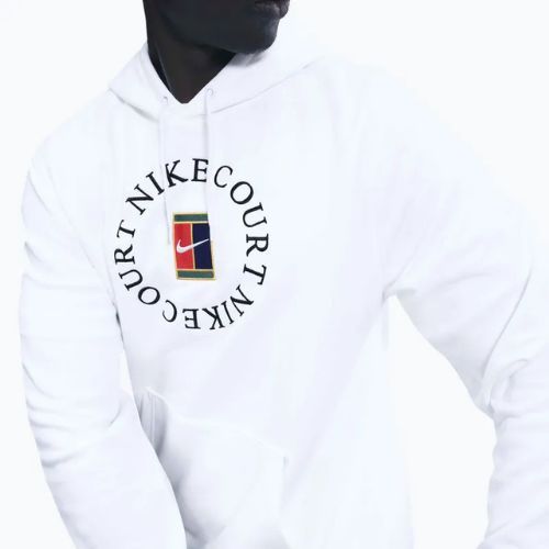 Vyriškas teniso džemperis Nike Court Dri-Fit Heritage French Terry Hoodie white/black