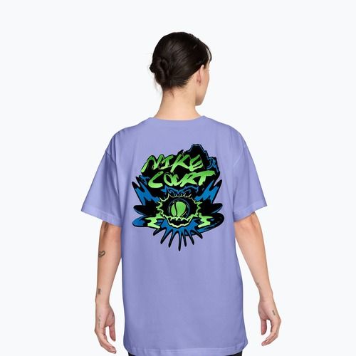 Moteriški teniso marškinėliai Nike Slam Dri-Fit light thistle