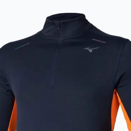 Vyriški bėgimo marškinėliai ilgomis rankovėmis Mizuno Tech Thermal Charge Half Zip baritone blue