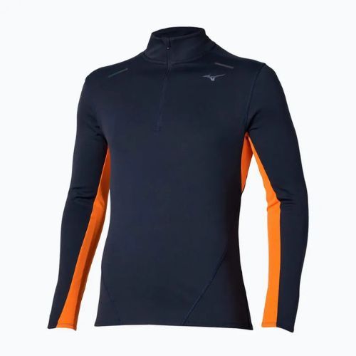 Vyriški bėgimo marškinėliai ilgomis rankovėmis Mizuno Tech Thermal Charge Half Zip baritone blue