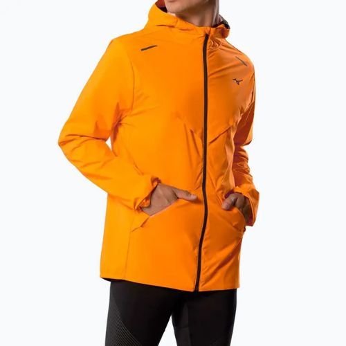 Vyriška bėgimo striukė Mizuno Tech Thermal Charge Hooded tangelo