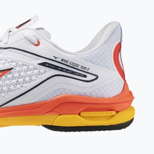 Vyriški teniso bateliai Mizuno Wave Exceed Tour 6 AC white/fiery coral 2/citrus