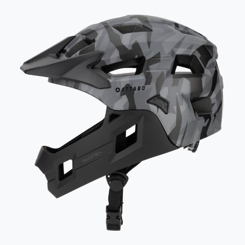 Vaikiškas dviračių šalmas ATTABO Predator full face gray