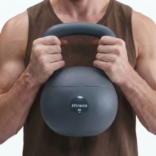 Kettlebell SOFT XTREXO 10 kg pilkas