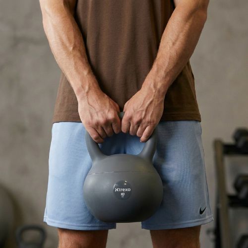 Kettlebell SOFT XTREXO 10 kg pilkas