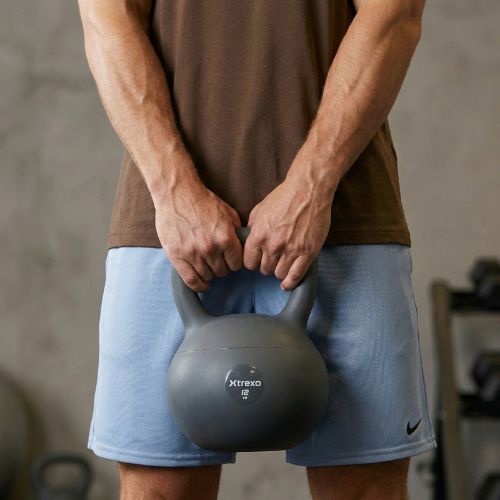Kettlebell SOFT XTREXO 12 kg pilkas