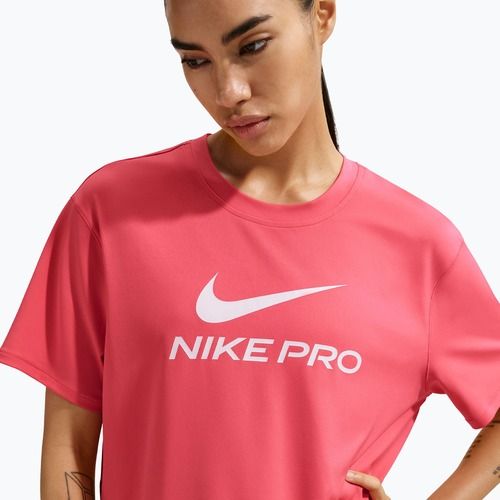 Moteriški treniruočių marškinėliai Nike Pro Dri-Fit Loose sea coral/white