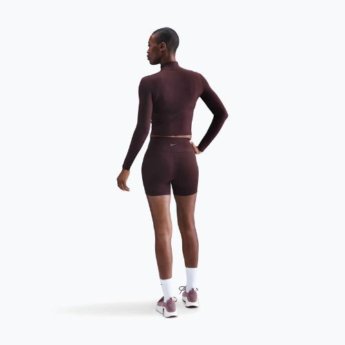 Moteriškas ilgomis rankovėmis Nike One Fitted Dri-Fit 1/4 Zip Mid Layer burgundy crush/white