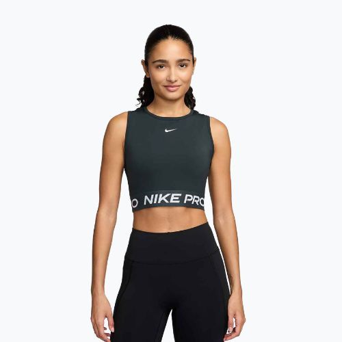 Moteriški treniruočių marškinėliai Nike Pro Dri-Fit seaweed/white