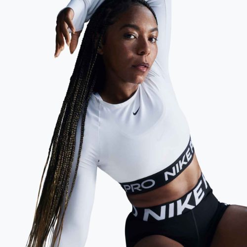 Moteriškas treniruočių topas ilgomis rankovėmis Nike Pro 365 Dri-Fit white/black