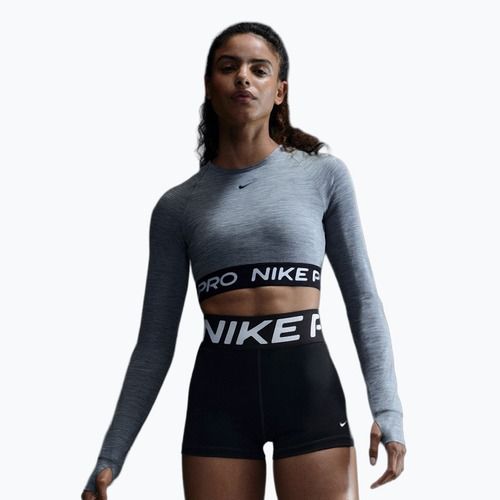 Moteriškas treniruočių topas ilgomis rankovėmis Nike Pro 365 Dri-Fit smoke grey/heather