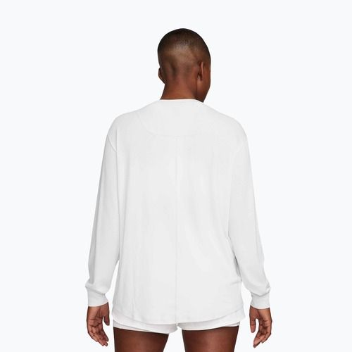 Moteriški treniruočių marškinėliai ilgomis rankovėmis Nike One Relaxed Dri-Fit white/black