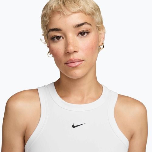 Moteriški marškinėliai Nike One Fitted Dri-Fit Cropped Tank thunder white/black