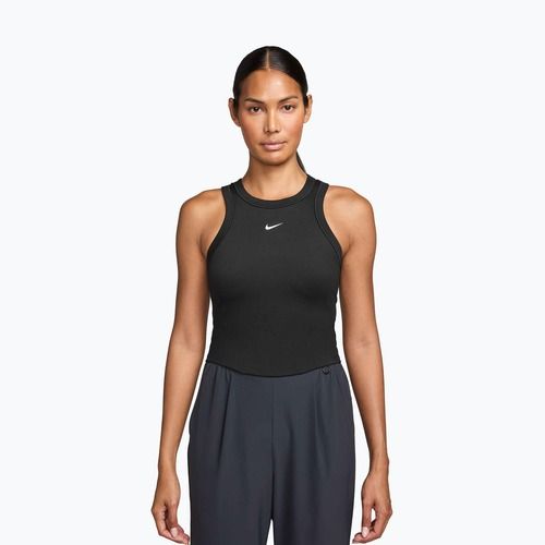 Moteriški marškinėliai Nike One Fitted Dri-Fit Cropped Tank Thunder Black/White