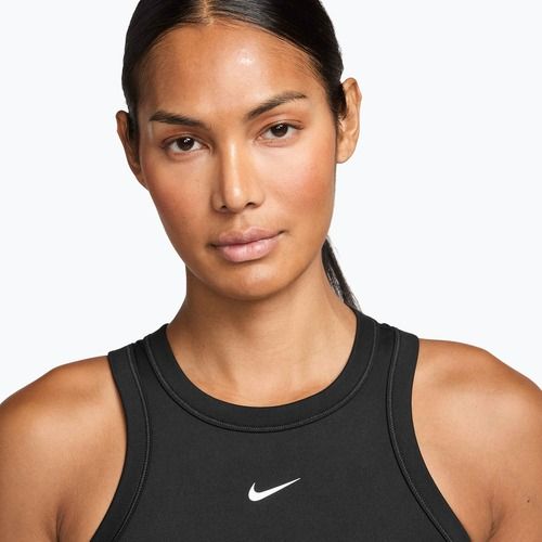 Moteriški marškinėliai Nike One Fitted Dri-Fit Cropped Tank Thunder Black/White