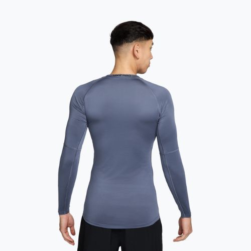 Vyriški treniruočių marškinėliai ilgomis rankovėmis Nike Pro Dri-Fit Tight Fitness diffused blue/black