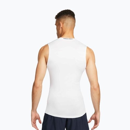 Vyriški marškinėliai Nike Pro Dri-Fit Tight be rankovių, skirti fitnesui white/black