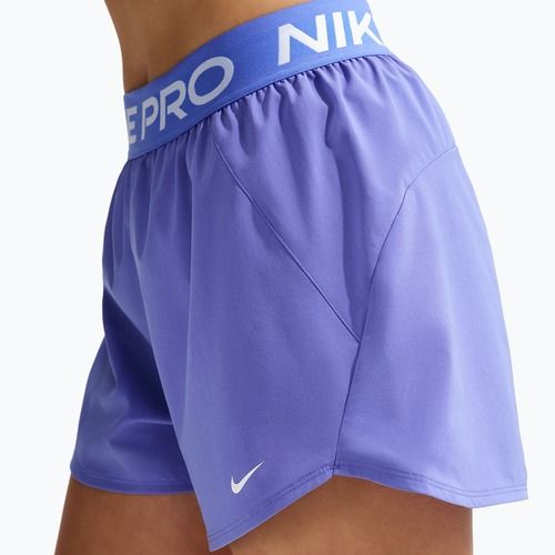 Moteriški treniruočių šortai Nike Pro Dri-Fit Mid-Rise Brief-Lined 3" sapphire/white