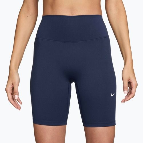Moteriški šortai Nike One High-Waisted Biker 8" midnight navy/white