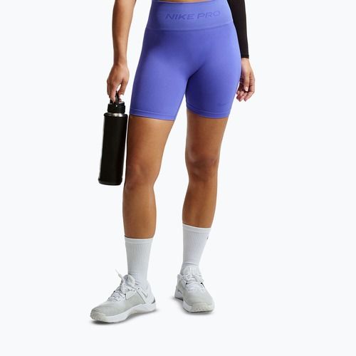Moteriški šortai Nike Pro Seamless High-Waisted Biker 5" sapphire