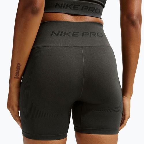 Moteriški šortai Nike Pro Seamless High-Waisted Biker 5" dark smoke grey