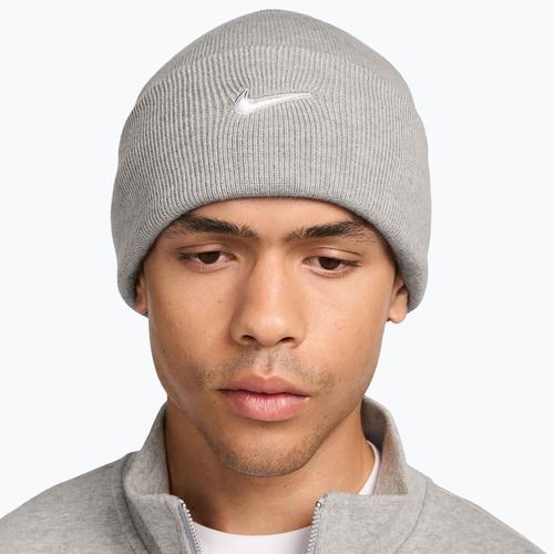 Žieminė kepurė Nike Peak Swoosh Beanie dark grey heather/white
