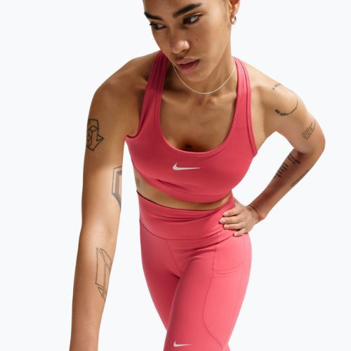 Sportinė liemenėlė Nike Swoosh Medium Support sea coral/white