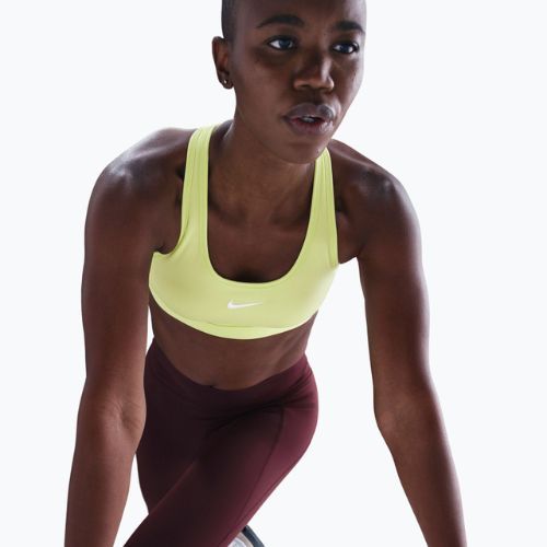 Sportinė liemenėlė Nike Swoosh Medium Support light lemon twist/stone mauve/white