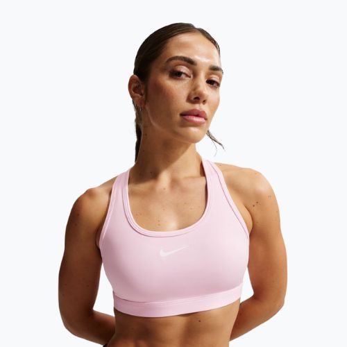Sportinė liemenėlė Nike Swoosh Medium Support pink foam/stone mauve/white