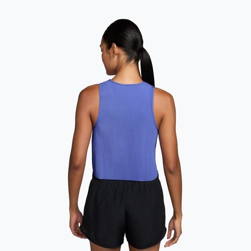 Moteriški bėgimo marškinėliai Nike AeroSwift Dri-Fit ADV Cropped Tank Top off sapphire/black