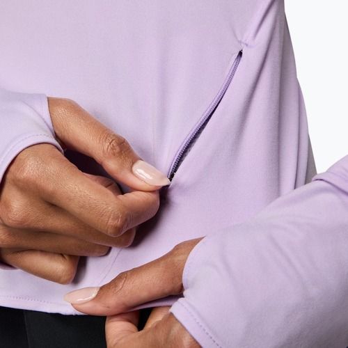 Moteriški bėgimo marškinėliai su ilgomis rankovėmis Nike Swift Dri-Fit UV 1/4-Zip violet mist