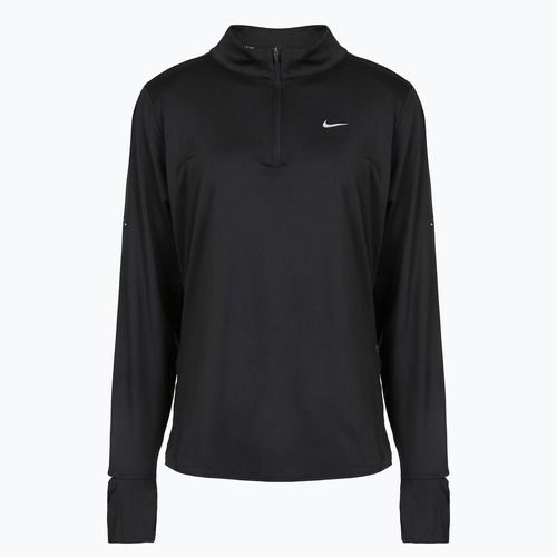Moteriški bėgimo marškinėliai ilgomis rankovėmis Nike Swift Dri-FIT UV 1/4-Zip Plus Size black