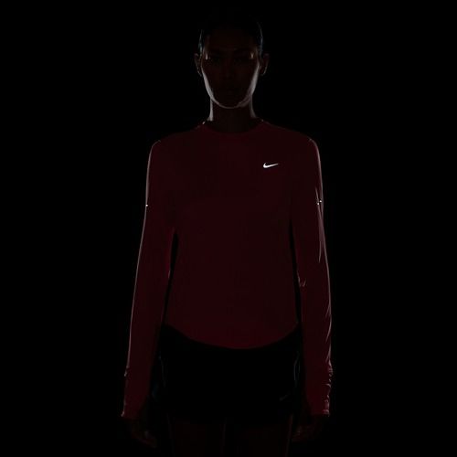 Moteriški bėgimo marškinėliai su ilgomis rankovėmis Nike Swift Dri-Fit UV sea coral