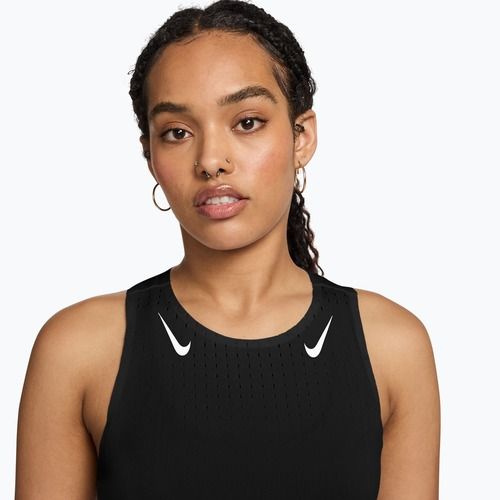 Moteriški bėgimo marškinėliai Nike AeroSwift Dri-Fit ADV Singlet black/white