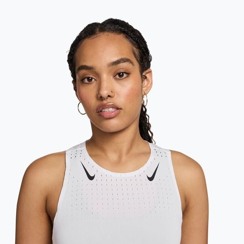 Moteriški bėgimo marškinėliai Nike AeroSwift Dri-Fit ADV Singlet white/black