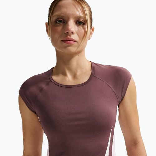 Moteriški bėgimo marškinėliai Nike Swoosh Run Dri-Fit tattoo/pink foam/white