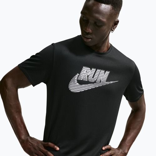Vyriški bėgimo marškinėliai Nike Miler Dri-Fit UV black/white